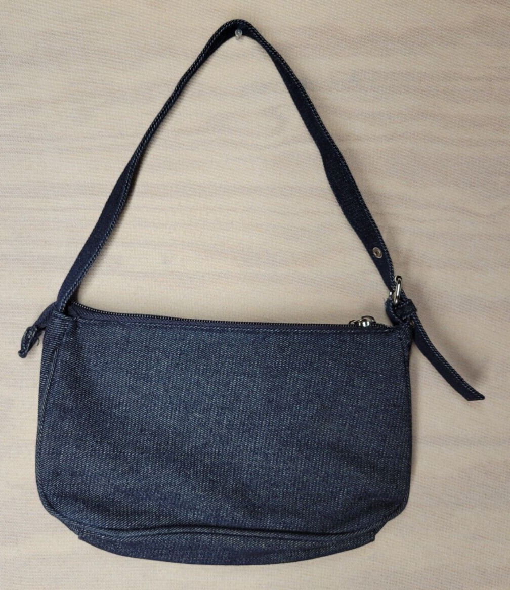 Disney Tinkerbell Denim Jean Purse Shoulder Bag Adjustable Strap Blue