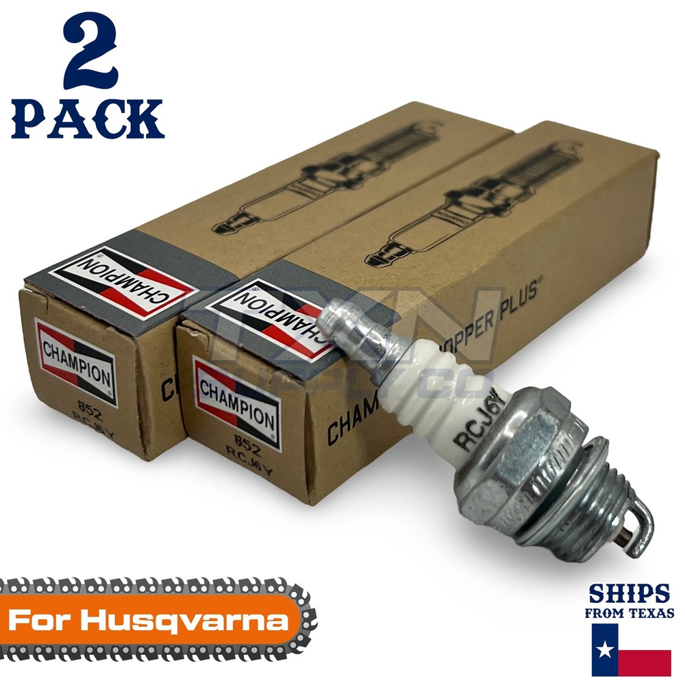2 Pack Champion Spark Plug - For 372XP Husqvarna Chainsaw
