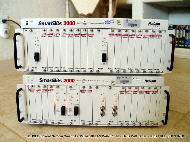 2 Spirent Netcom Smartbits SMB-2000 LAN WAN RF Test Units Smart Cards FREE SHIPP