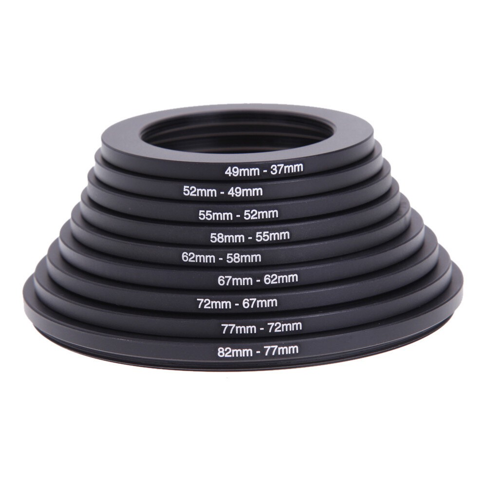 18 pcs Camera Lens Filter Step Up Down Ring Adapter Set 37- 82mm For DSLR Camera