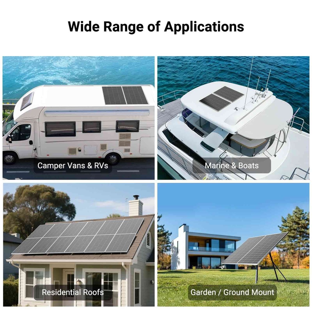 HQST 400W 2PCS 200W Compact N-Type Solar Panel | 25.4% Efficiency, 14.5% Lighter