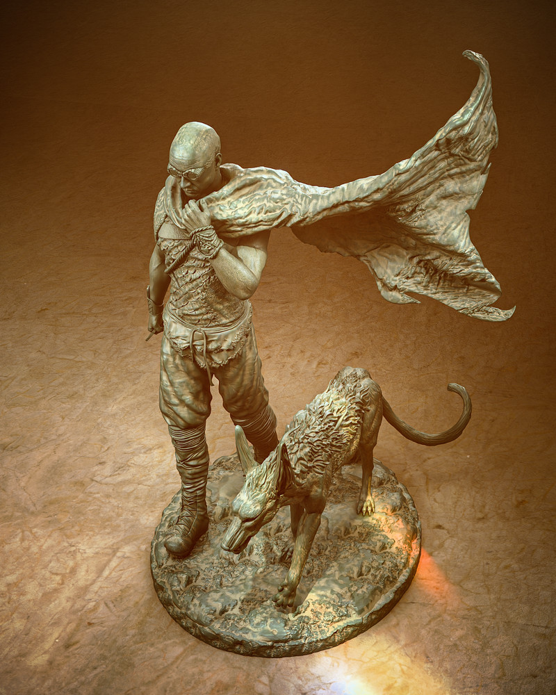 Riddick With Jackal 3D Printed Kit Unpainted/Unassembled
