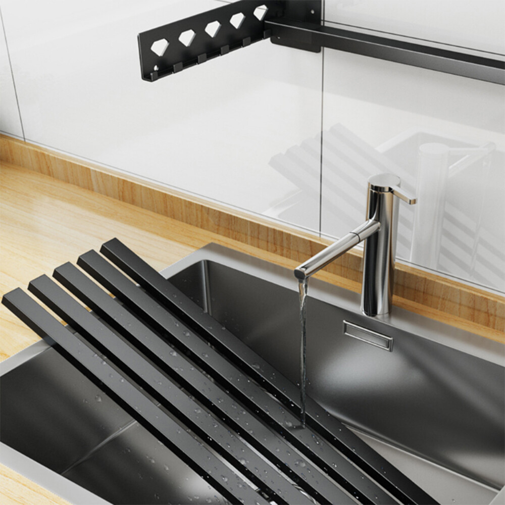 Microwave Oven Bracket Shelf Kitchen Holder Storage Rack Wall Mount with 4 Hooks