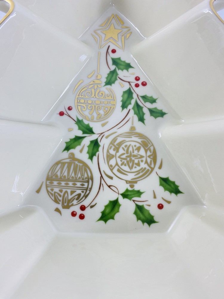 Lenox HOLIDAY DIMMENSIONS Christmas Dazzle Tree DEEP Serving Dish