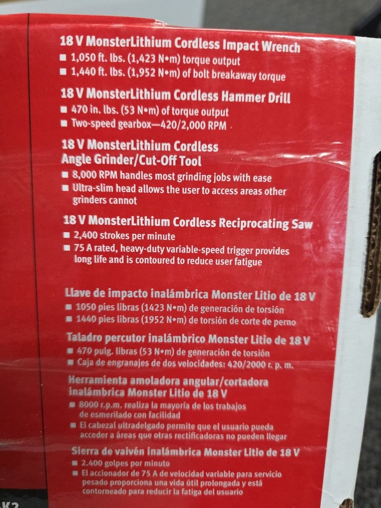 Snap-On 18V MonsterLithium Cordless Master Pack CK90808850AK2