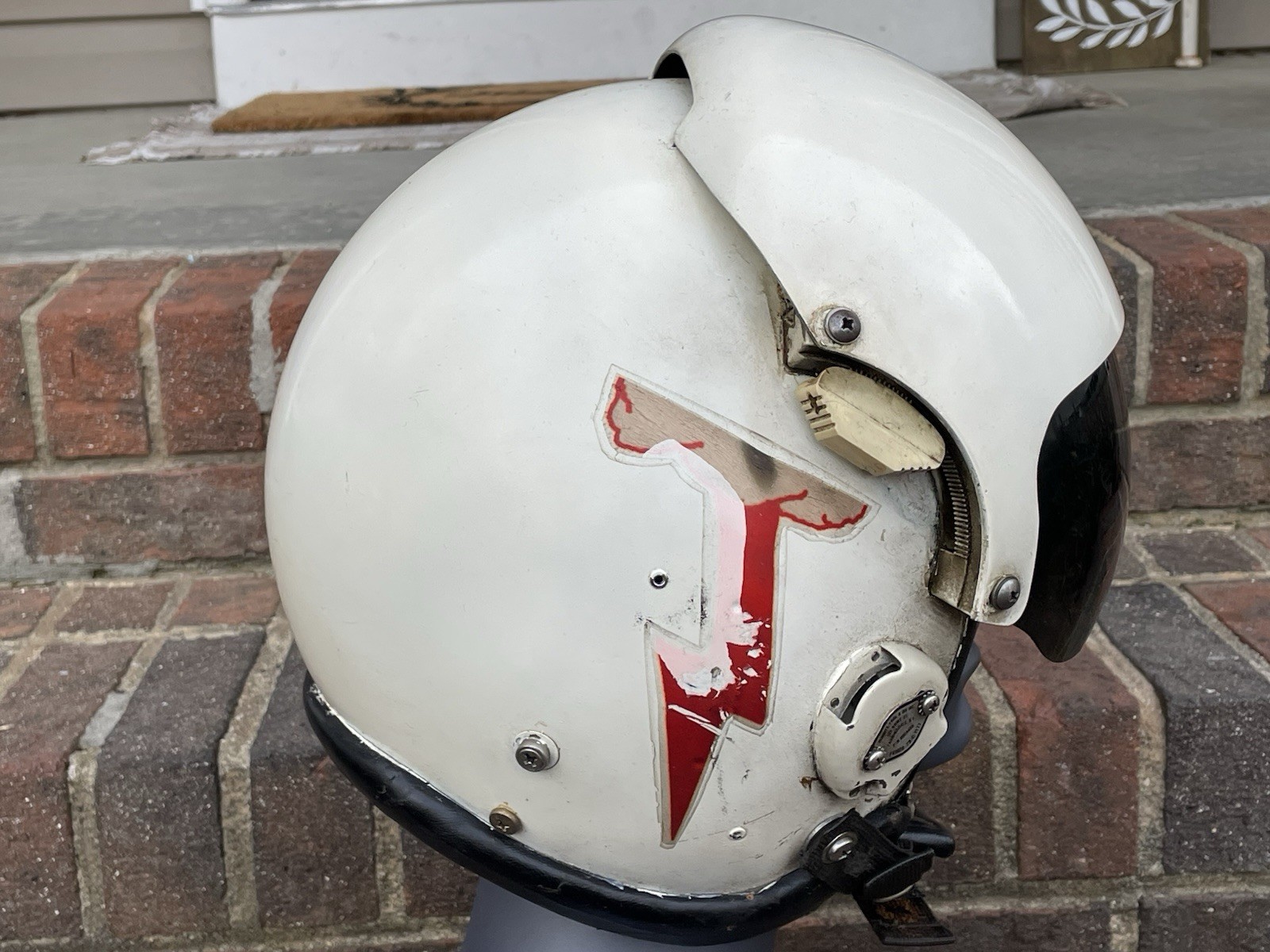 Vtg HGU-26 Dual Visor Gentex Flight Fighter Pilot Helmet Partial decals