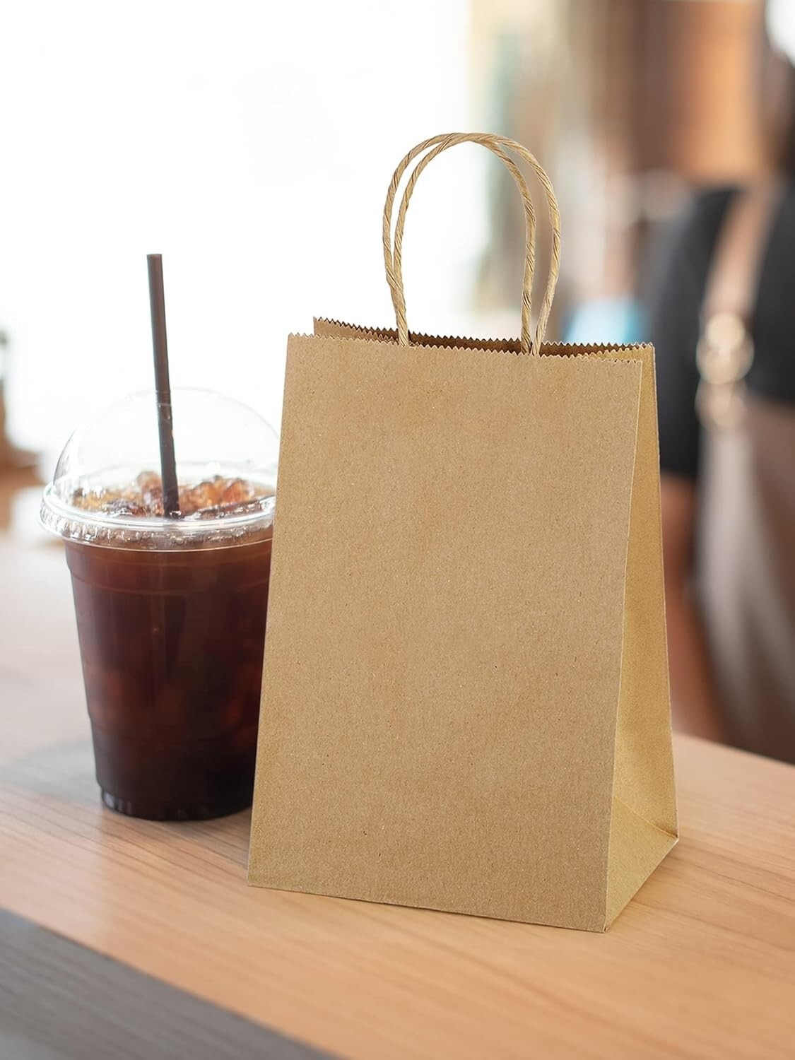Kraft Paper Bags with Handles Party Shopping Gift Bags Bulk Brown White Black