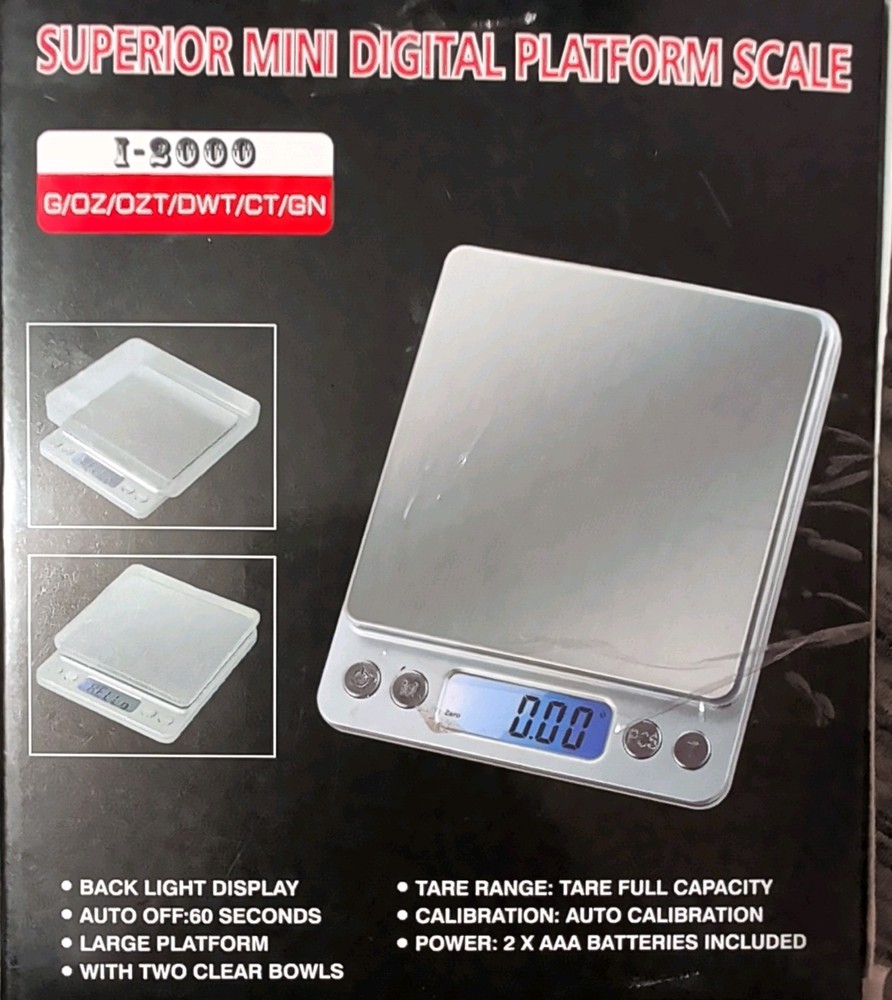 Superior Mini Digital Platform Scale Back Light Display Tare Function Auto Off.