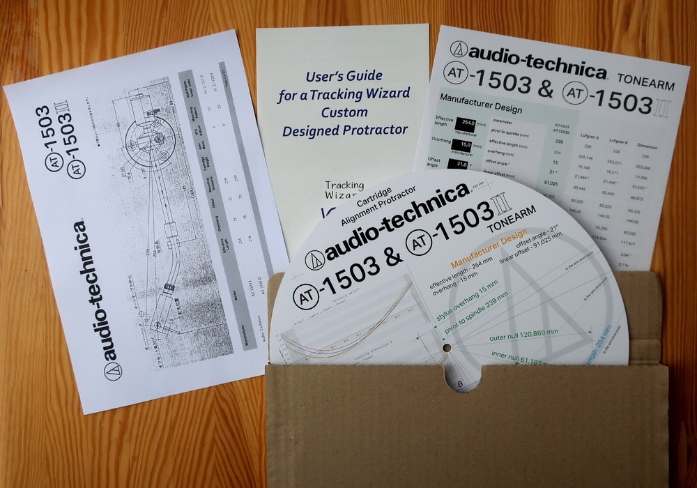 Audio-Technica AT-1503 & AT-1503 II Custom Designed Tonearm Alignment Protractor