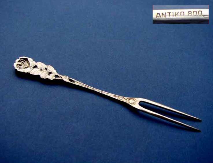 Serving Fork, Rose, ANTIQUE, 800 Silver C53