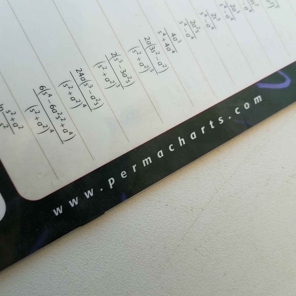 Laplace Transforms Permacharts Mindsource Technologies 1550808384 095607015250