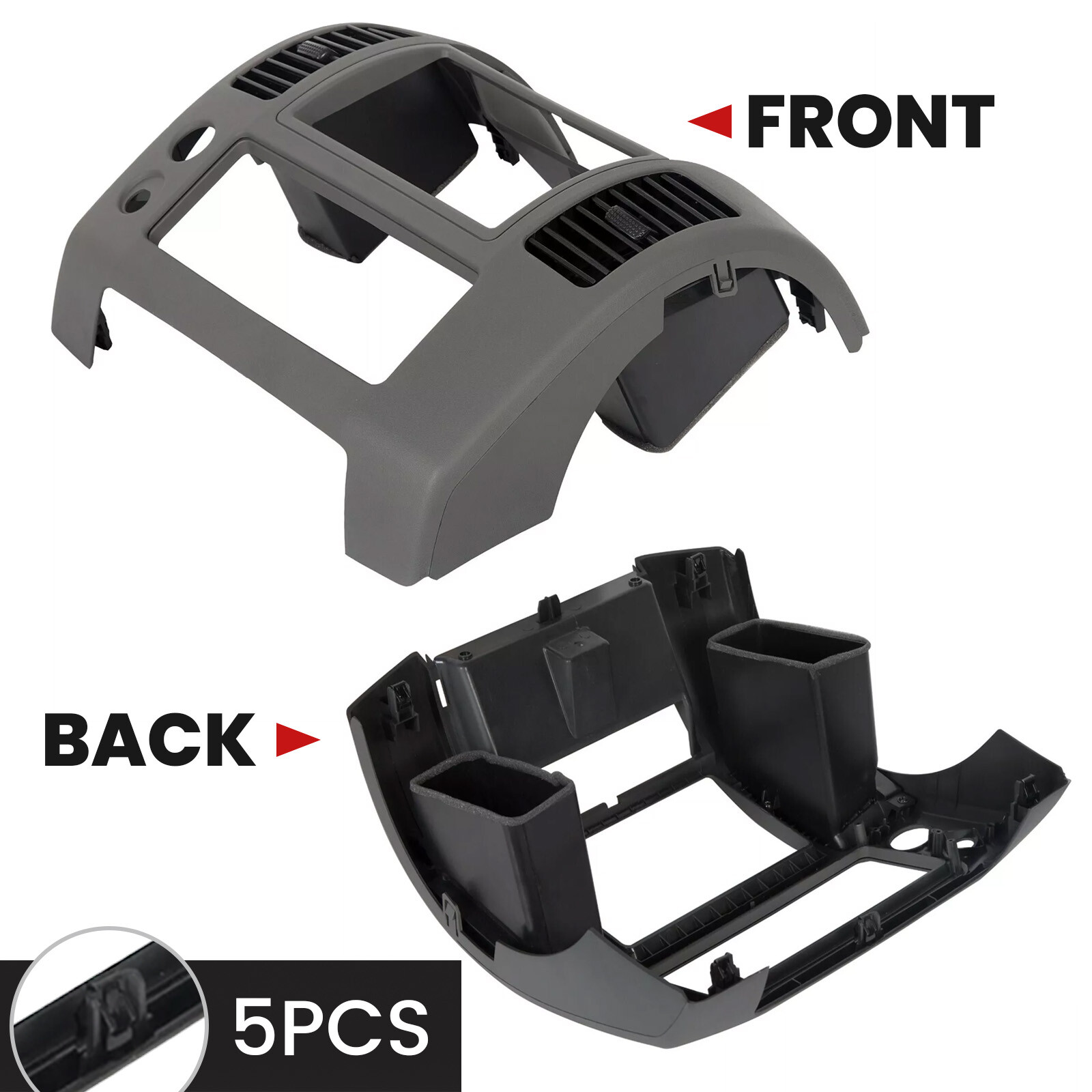 Center Dash Console Instrument Panel Cluster Lid Bezel For 05-20 Nissan Frontier