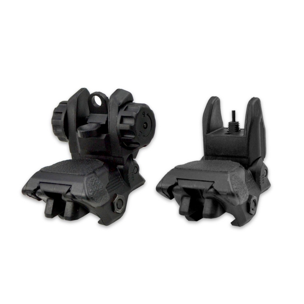 Backup Sight Set Front and Rear, Flip-Up. Polymer - Same plane/receiver height