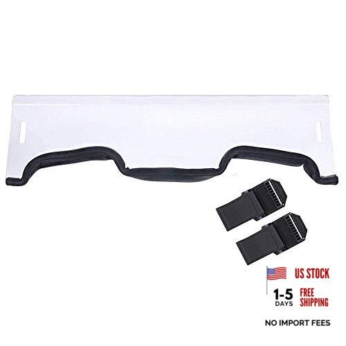 Clear Half Windshield Heavy Duty Scratch Resistant Windscreen with Two Clamps