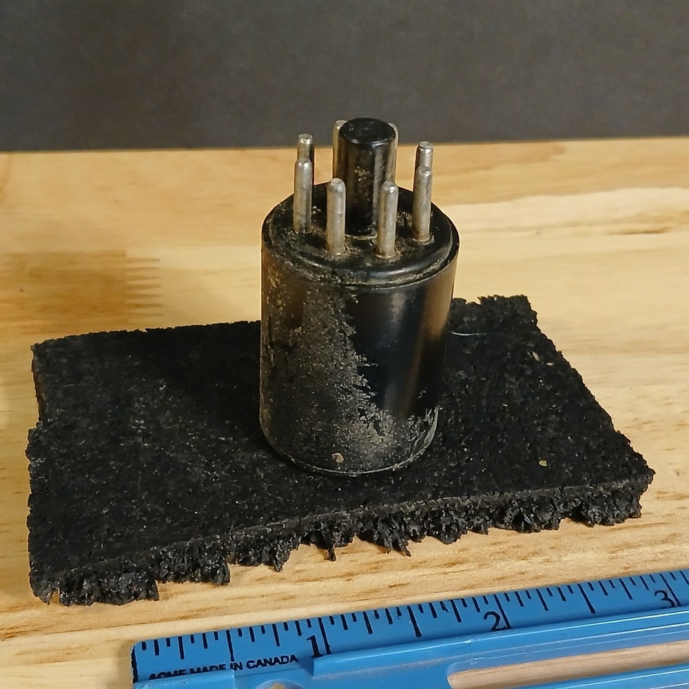 1960's Unbranded Black Round Plug In Input Transformer