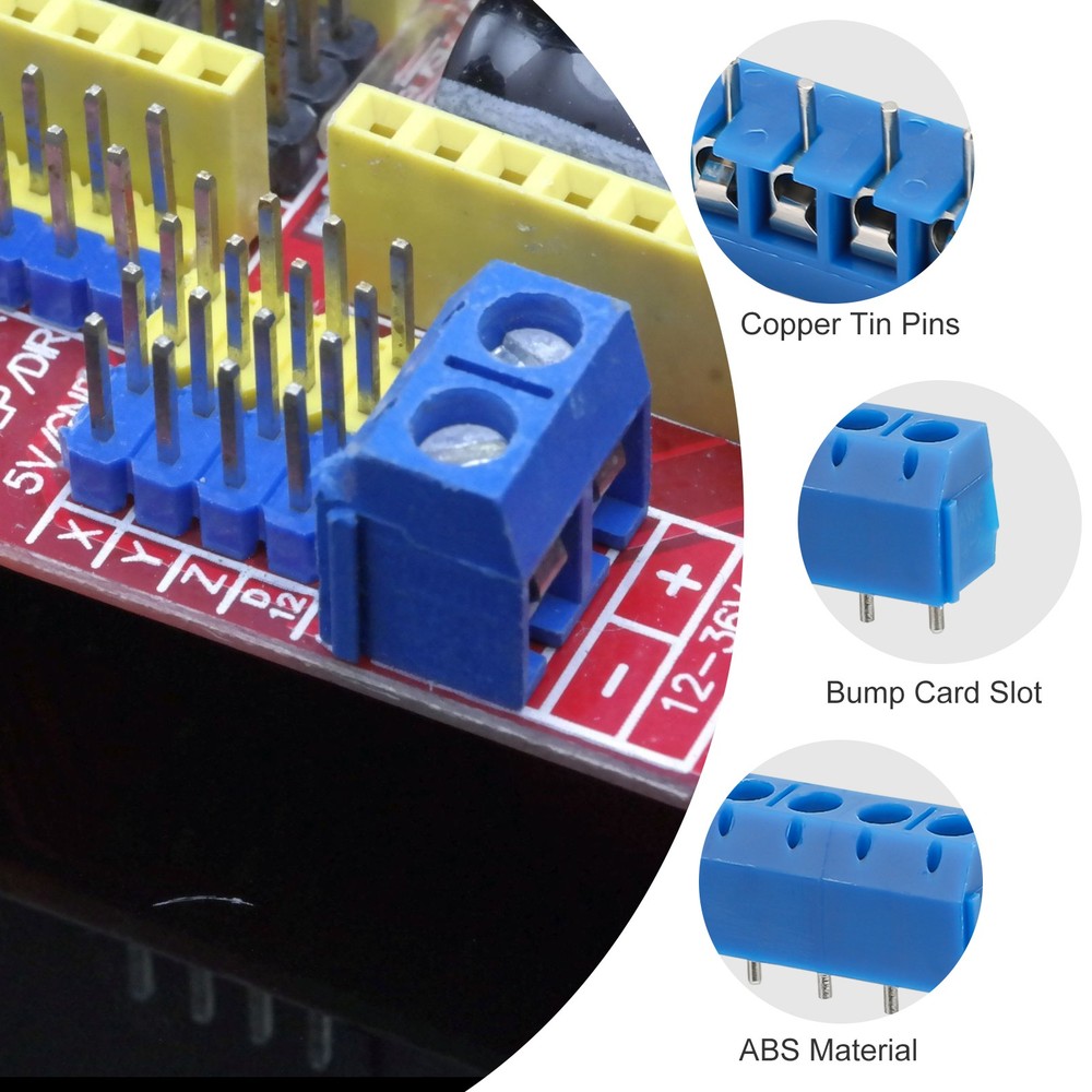 100PCS PCB Screw Terminal Block 2/3/4 Pin 5mm Pitch for Electronics Projects DIY