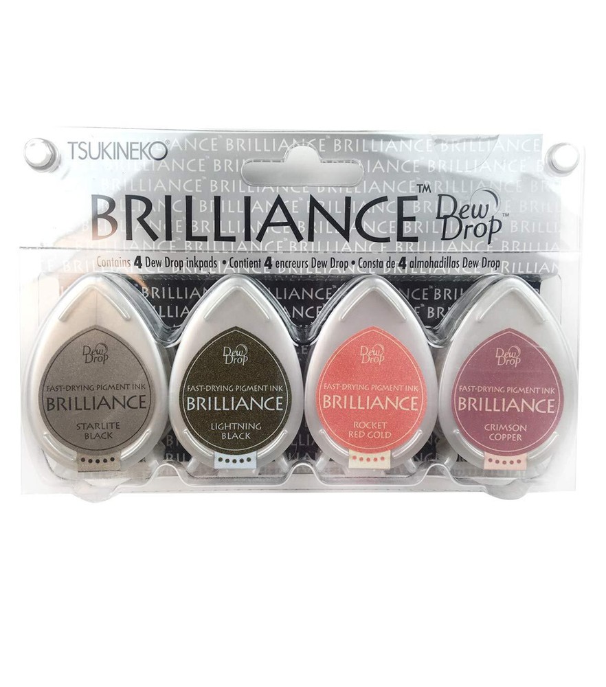 4-Pack Brilliance Dew Drop Inkpads Two Tone