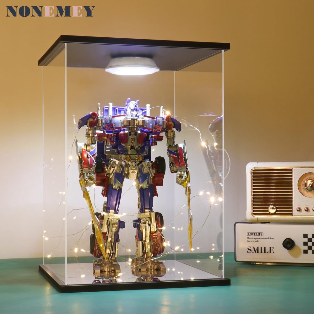 NONEMEY Clear Acrylic Display Case with Remote Control Light for 400% Bearbri...