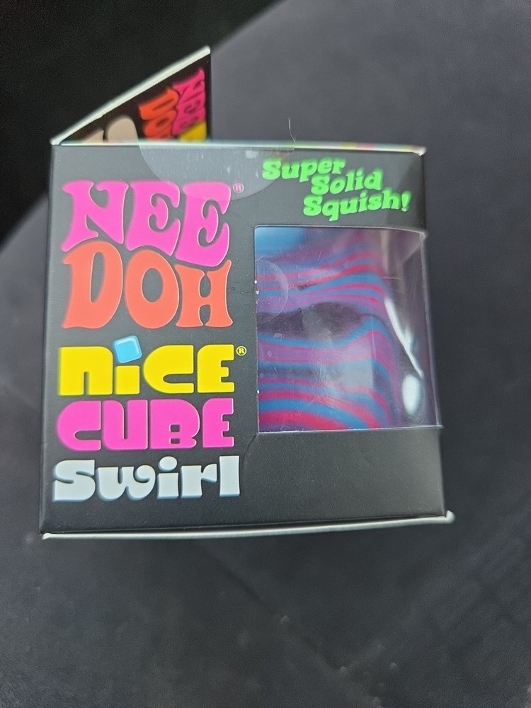 PURPLE BLUE Schylling NeeDoh Nice Cube Swirl. Super Solid Squish AUTHENTIC