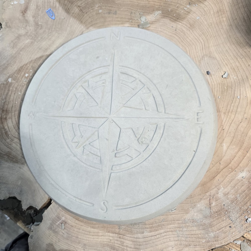 Hand Made Compass Rose Cement Stepping Stone