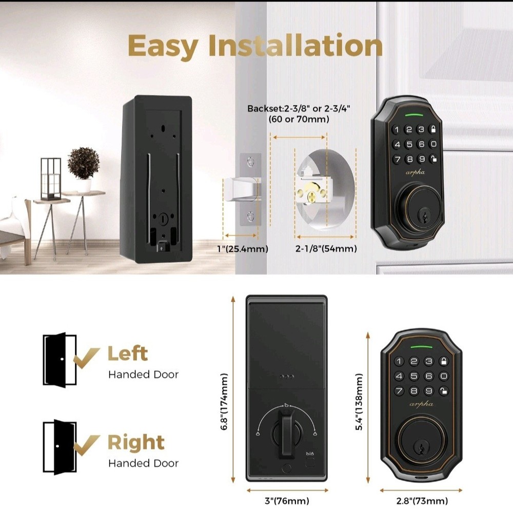 Arpha Keypad Keyless Smart Door Lock Deadbolt D180