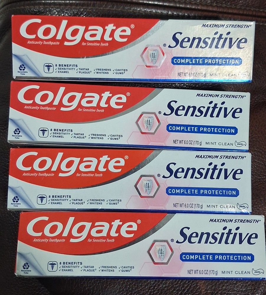 4 pack Colgate Sensitive CompleteProtection Whitening Toothpaste Mint Fluoride