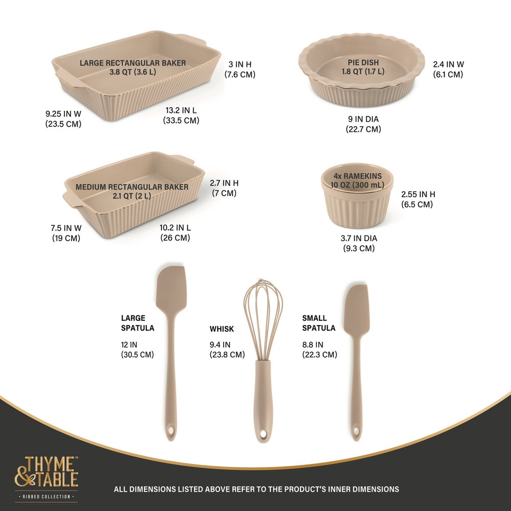 10-Piece Ceramic Bakeware Set Black