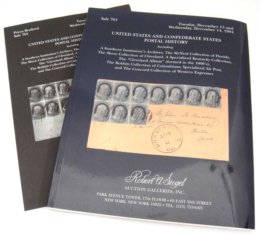 Siegel Auction Catalog 1994 w Prices Realized US Postal History Confederate