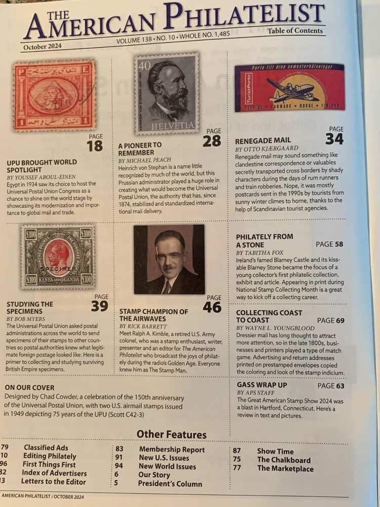 American Philatelist Magazine 2024, October