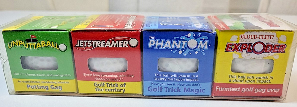 NIP 4-Trick Golf Ball Gift Pack Great Laugh Exploder Phantom Etc.