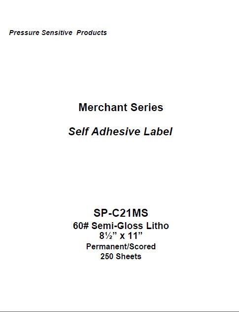 60# Semi-Gloss/Scored Liner/Permanent Adhesive