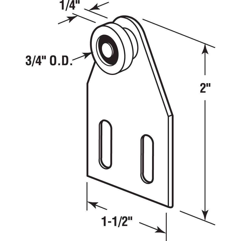 Tub Enclosure Roller and Bracket (2-Pack)