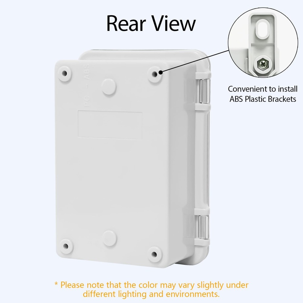LMioEtool ABS Plastic Dustproof Waterproof IP65 Junction Box Hinged Shell Univer