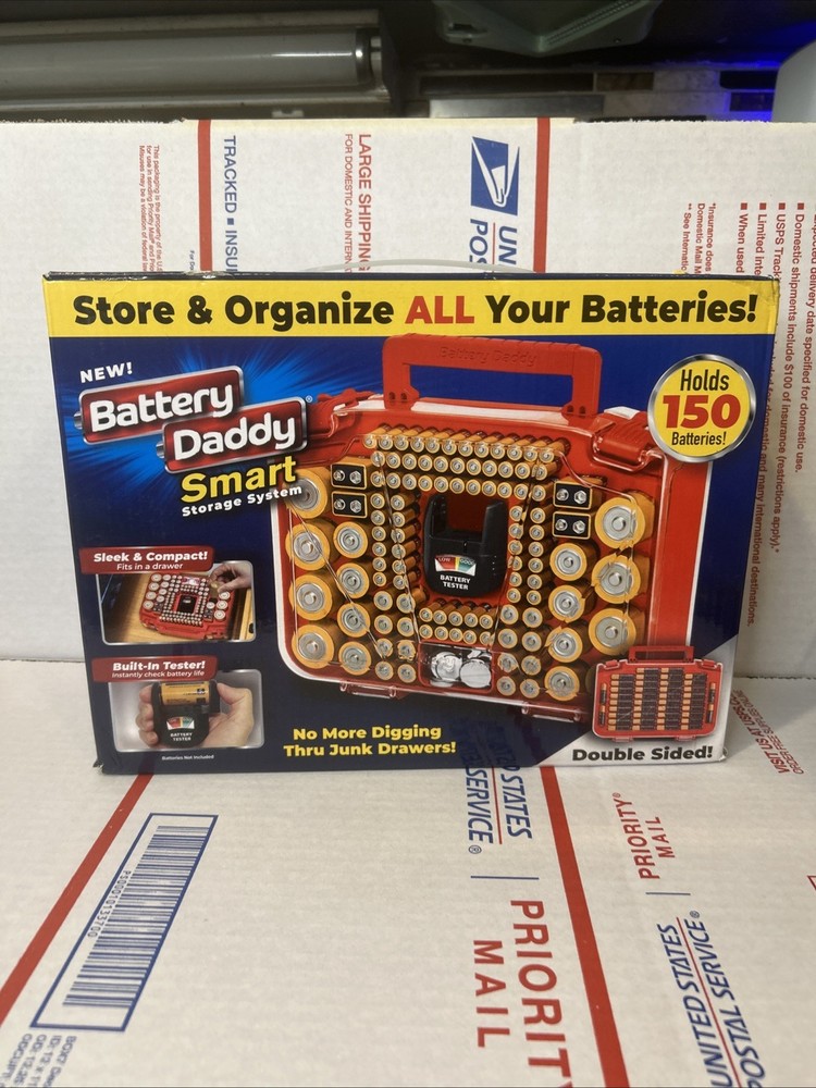 BATTERY DADDY Smart Storage System Case + Battery Tester (Holds 150 Batteries)