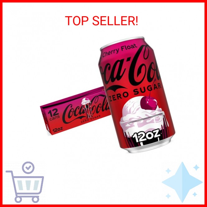 Coca-Cola Zero Sugar Cherry Float Soda Soft Drink Cans, 12 fl oz, 12 Pack