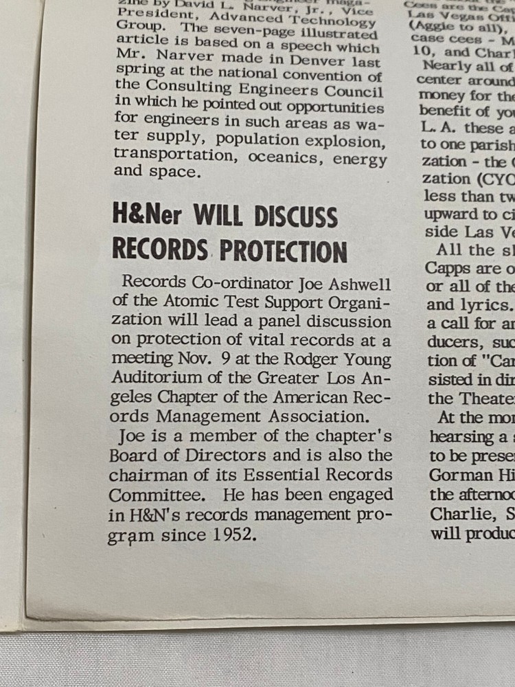 1964 Holmes & Narver Engineering Newsletter on Moon Base Atomic Nuclear Testing