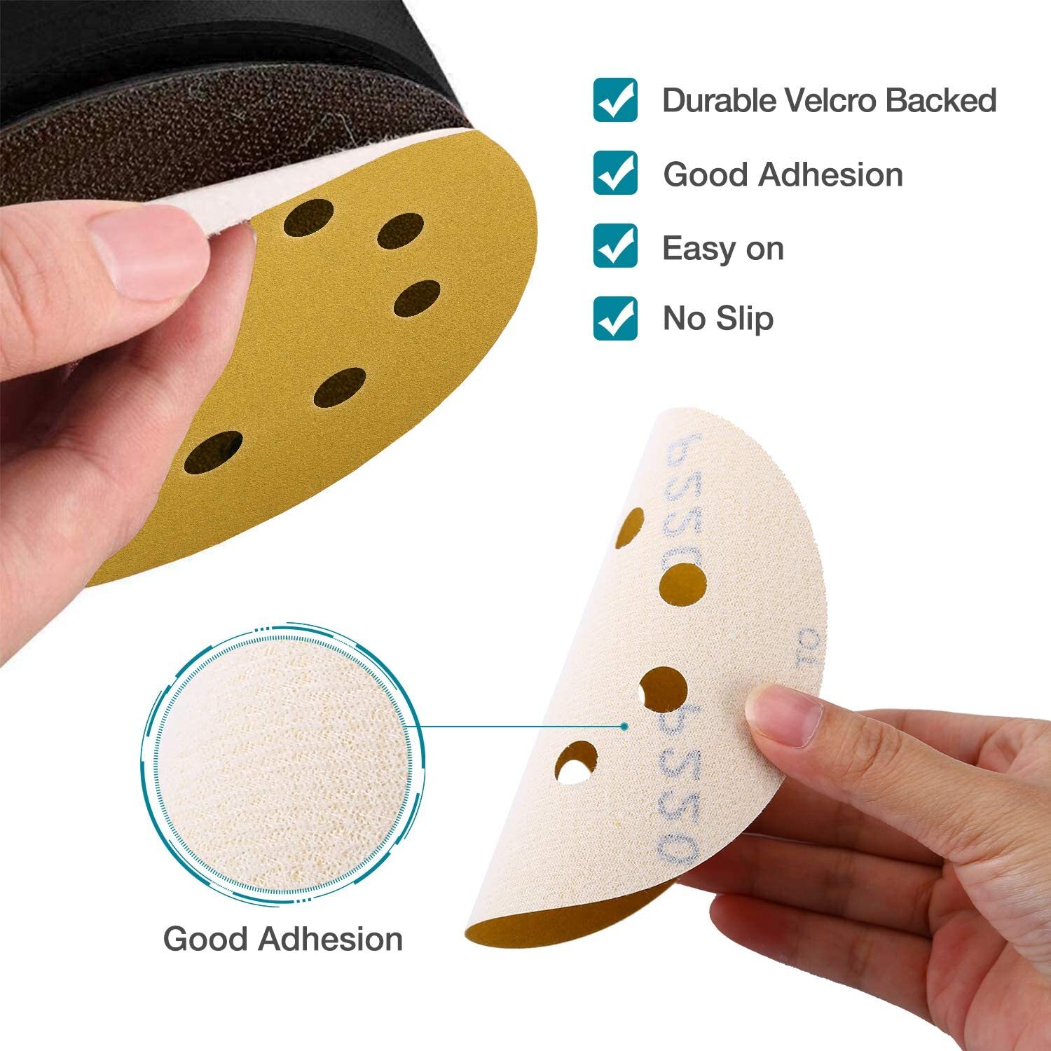 100-PACK 5 inch Sanding Discs 8-Hole Hook Loop Orbital Sander Paper 40-1000 Grit