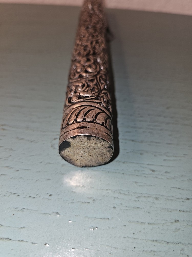 Antique Silver Scroll Container-Very Ornate