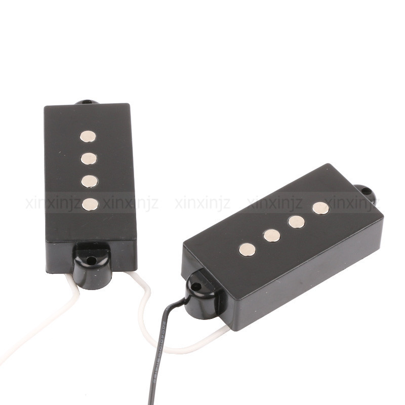 Black 4 String Noiseless Pickup Set For Precision P Bass Guitar