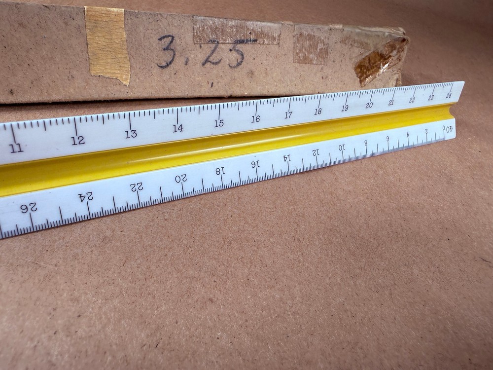 Vintage Arthur Brown 7957P Triangular Drafting Scale Ruler Engineering Scale 12”