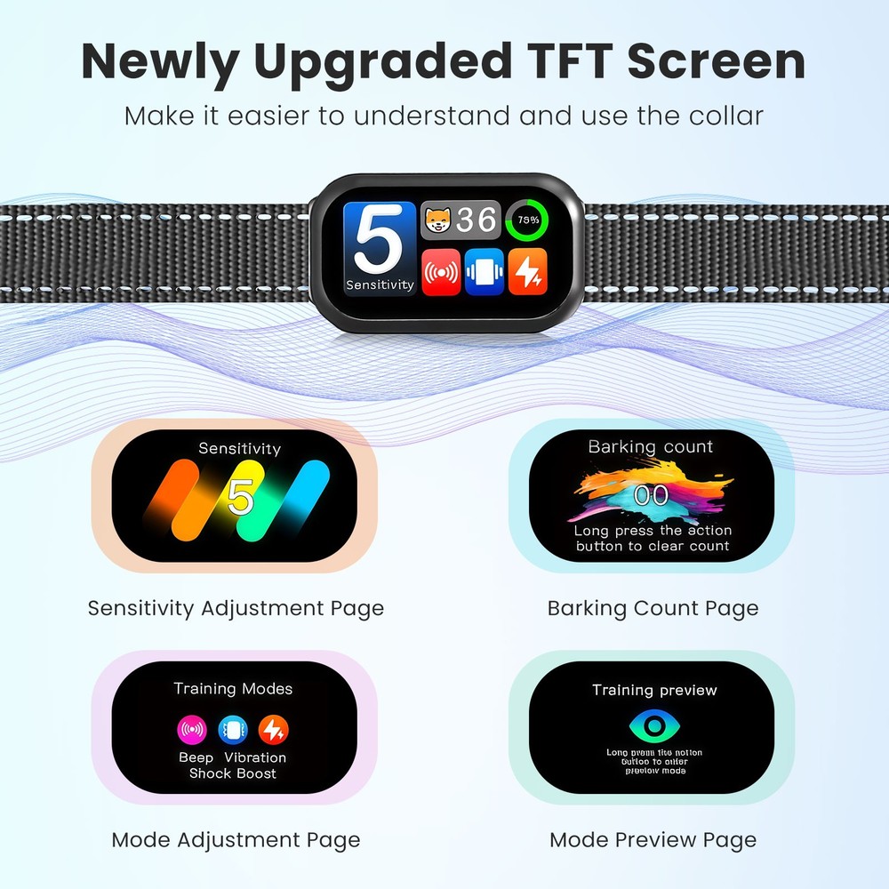 Automatic No Bark Dog Training Collar Waterproof Barking Terminator - BR01