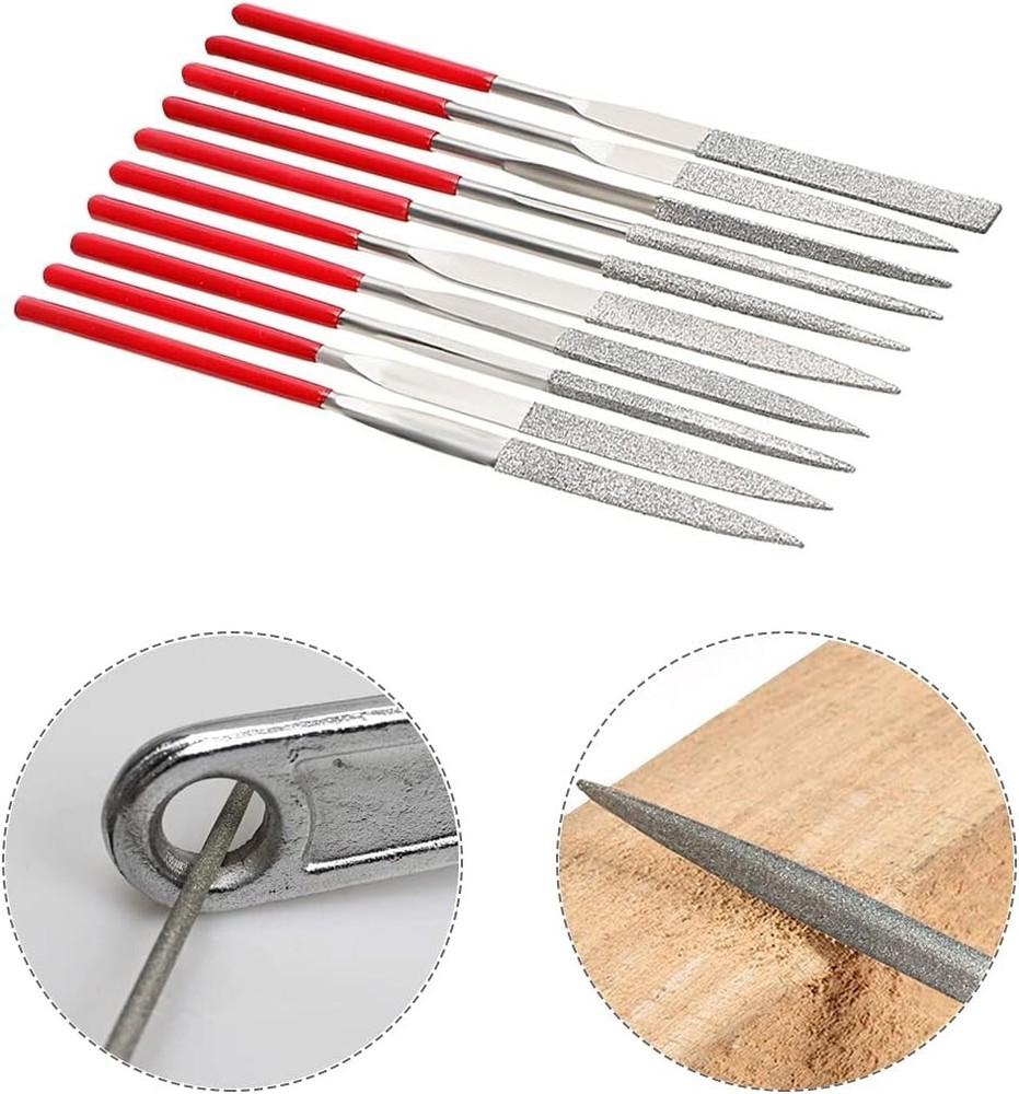 10 Pcs Mini Diamond Needle File Set Diamond Files Mini Needle Set NEW