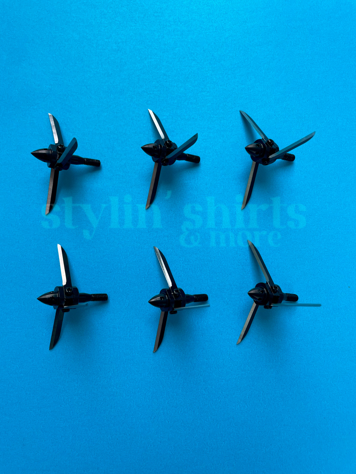 6 pack Turkey Head 100 GRAIN 2 3/4" Archery Fixed Three Blade Broadheads hunting
