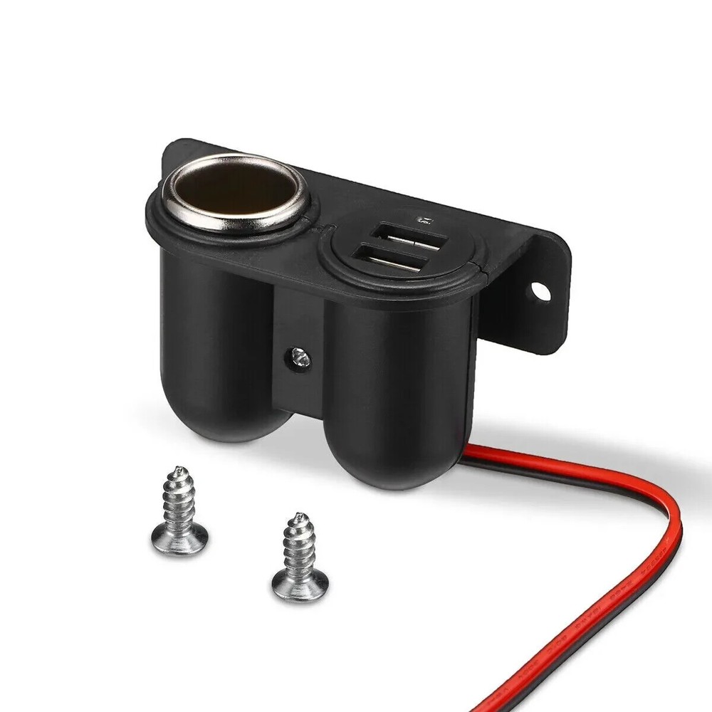 12V Car Cigarette Lighter Socket Splitter Dual USB Charger Power Adapter Outlet