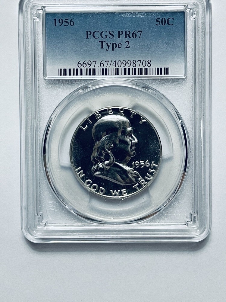 1956 Franklin Silver Half Dollar Type 2 PCGS PR67