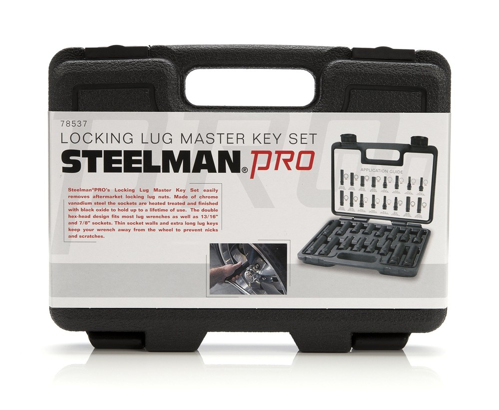 Steelman Pro - 78537 16-Piece Locking Lug Nut Master Key Set, Black
