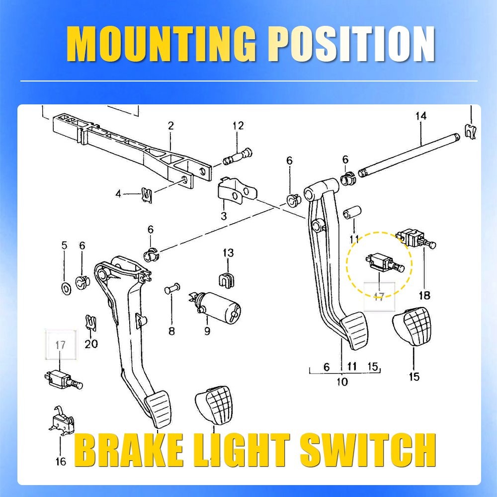 Front Brake PEDAL Stop Light Sensor Switch for Porsche Cayman Boxster 2007-2012