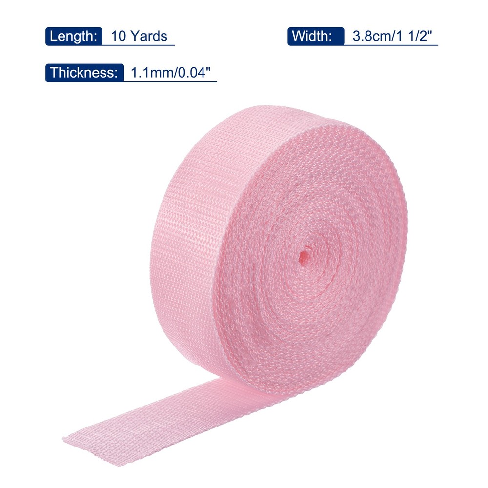 Lightweight Polypropylene Webbing Strap 3.8cm 10 Yard Light Pink