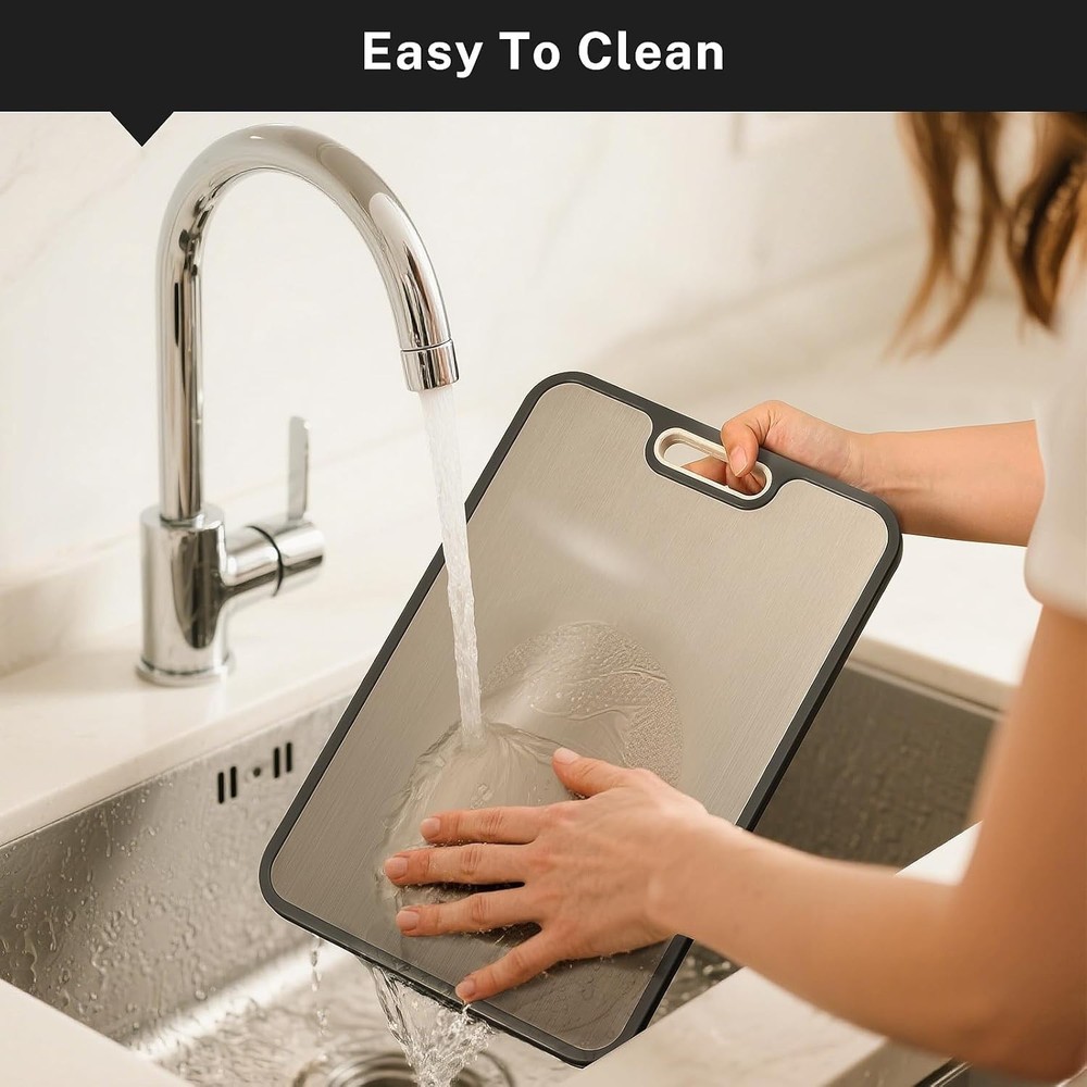 Titanium Cutting Board Double Sided Cutting Boards kitchen Pure Titanium & Wheat