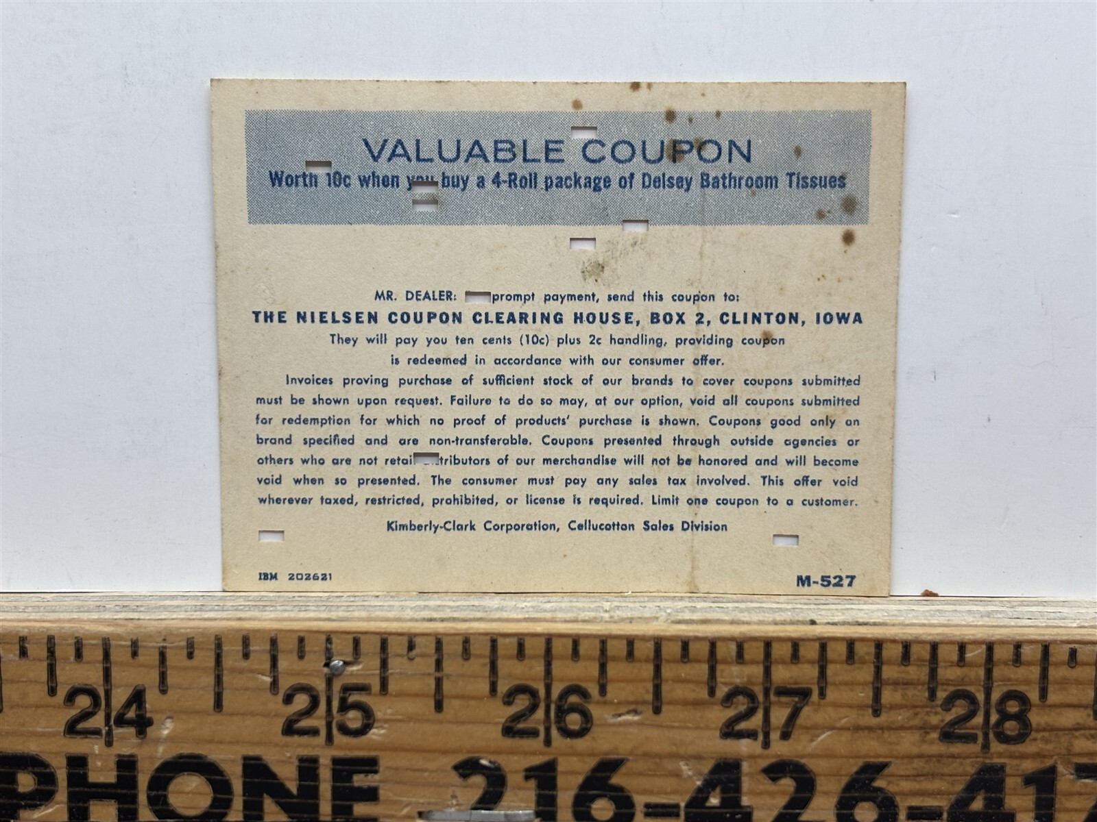 1950s 1960s Delsey Bathroom Tissue Toilet Paper Coupon Vintage